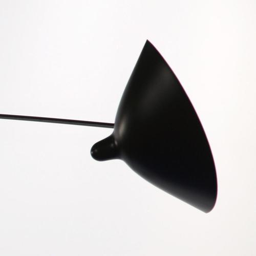 Black Three Rotating Straight Arms Wall Lamp by Serge Mouille For Sale - Image 6 of 12