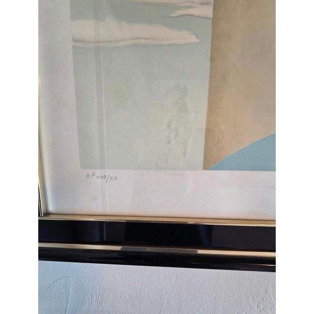 This whimsical, highly detailed 1977 original limited-edition lithograph by prominent French-Canadian artist Michel Pellus...