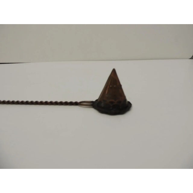 Arts & Crafts Vintage Copper Twisted Handle Candle Snuffer For Sale - Image 3 of 7