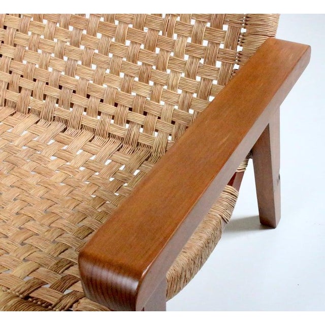 Michael Van Beuren Bauhaus Teak and Raffia Loveseat, Circa 1940 For Sale - Image 9 of 13