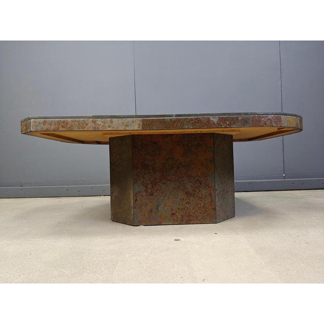 Brutalist Slate Stone Coffee Table, 1980s For Sale - Image 6 of 11