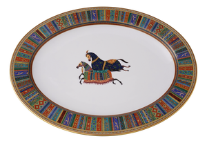 Cheval d'Orient Platter with Box in Porcelain from Hermès, Paris, France, 2010s