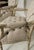 Pair of Louis XVI-Style Modern Wide Painted Armchairs Tufted New Linen For Sale - Image 9 of 10