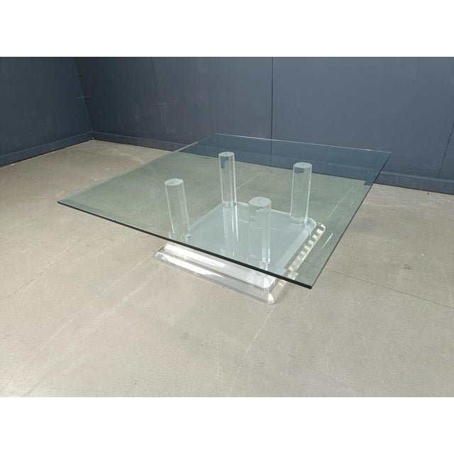 Acrylic Glass Column Coffee Table, 1970s For Sale - Image 12 of 13