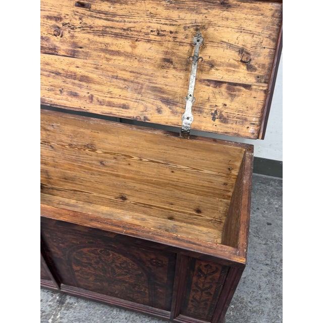 19th Century Austrian Wood Dowry Chest Trunk For Sale - Image 10 of 12