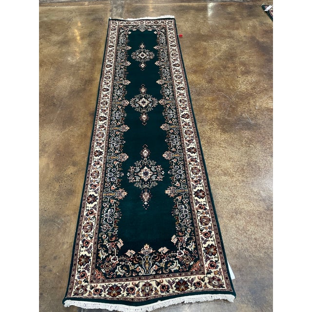 Traditional 1990s Handwoven Persian Design Indian Rug - 2'7" X 9'4" For Sale - Image 3 of 5