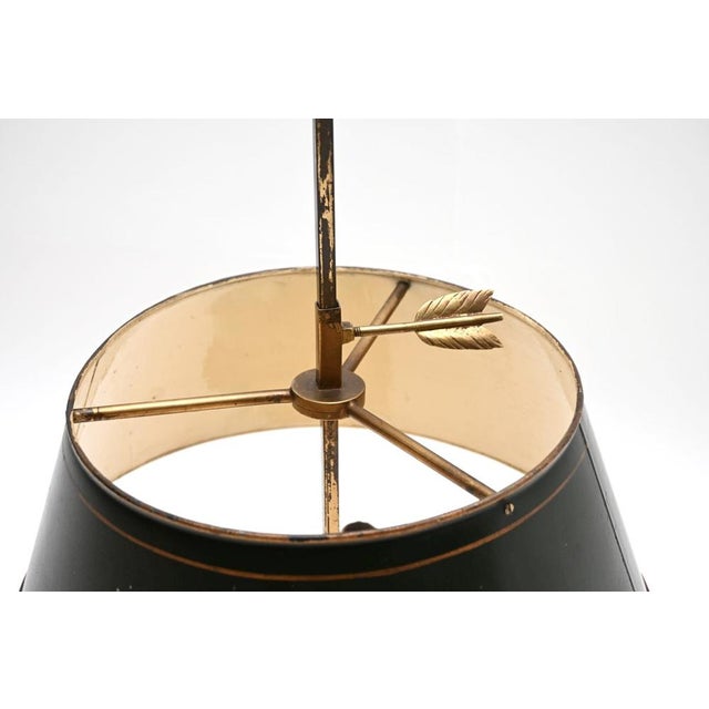 Antique French Brass and Tole Bouillotte Table Lamp, 1920s For Sale - Image 6 of 10