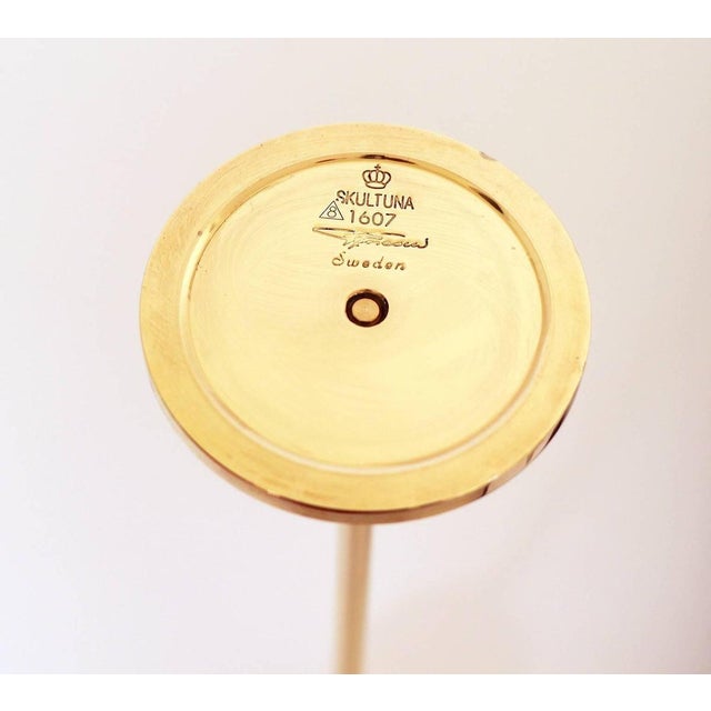 Tulip Candlesticks by Pierre Forssell for Skultuna Sweden, Set of 3 For Sale - Image 6 of 7