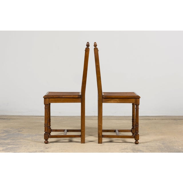 Wood Antique French Henri II Style Walnut Caned Dining Chairs, Set of 8 For Sale - Image 7 of 18