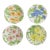 Vintage Shafford Majolica Style Floral Plate Set of 4 For Sale