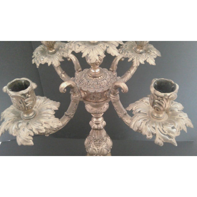 Vintage Old Retro Brass Candelabra Brevettato/European Style 5-Arm For Sale In Dallas - Image 6 of 18