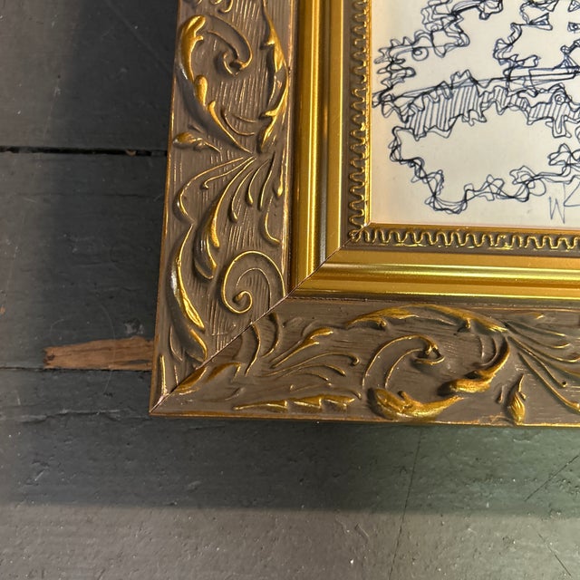 Abstract Contemporary Original Wayne Cunningham Abstract Pen and Ink Drawing For Sale - Image 3 of 4