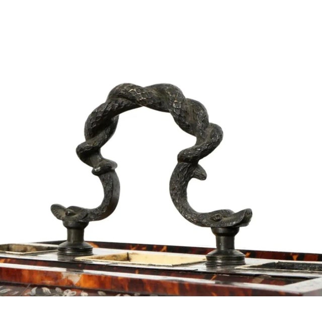 Late 19th Century Late 19th Century Faux Tortoiseshell Double Inkwell For Sale - Image 5 of 7
