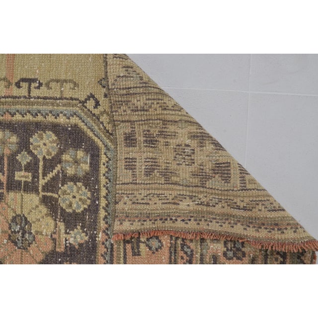 1960s Neutral Hallway Decor Long Turkish Rug For Sale - Image 10 of 11