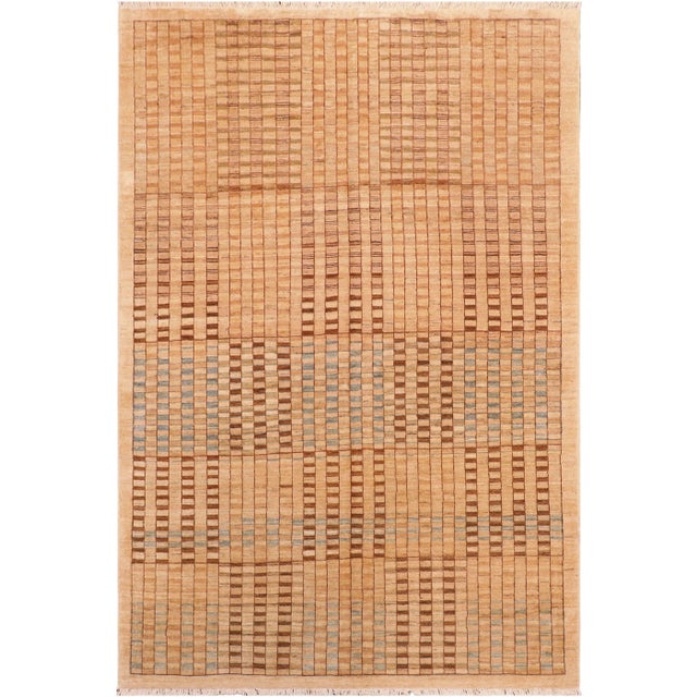 1990s 1990s Boheiman Gabbeh Tan/Brown Wool Rug - 6'0" X 8'6" For Sale - Image 10 of 10