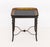 Regency Style Black Lacquered Wood Tray Table, with gilt geometric design to the removable tray top above four tapered...