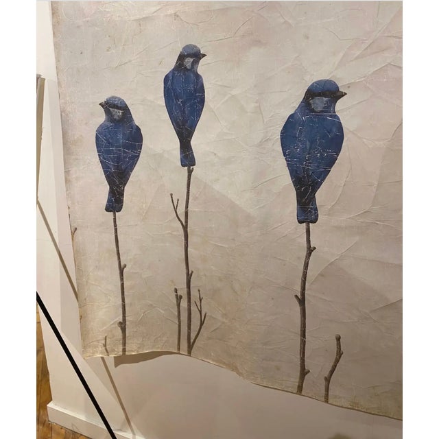 Decorative Limited Edition French Wallpaper Panels of Birds For Sale - Image 4 of 8