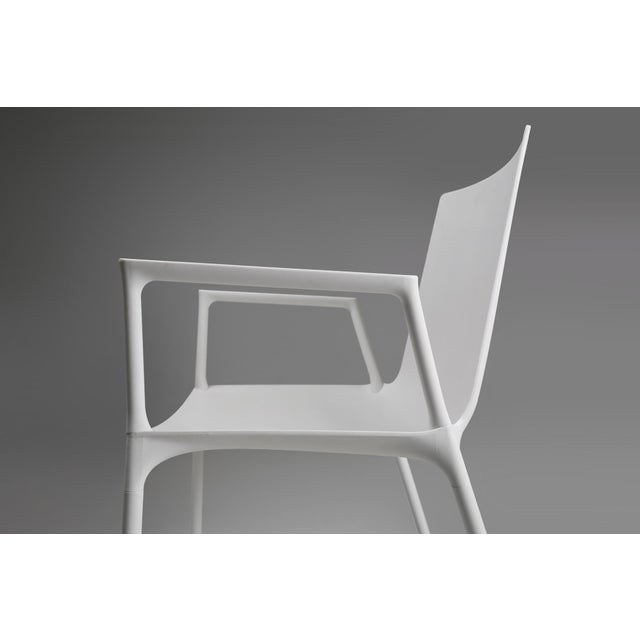 21th Century White Design Chair with Armrests, Belgium For Sale - Image 4 of 11