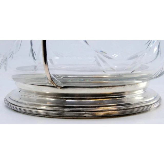 Metal Fruit Bowl Centerpiece in Cut Glass and Silver For Sale - Image 7 of 12