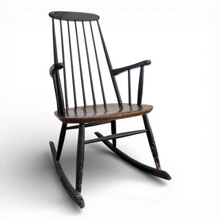 Rocking Chair in Teak by Ilmari Tapiovara for Asko For Sale