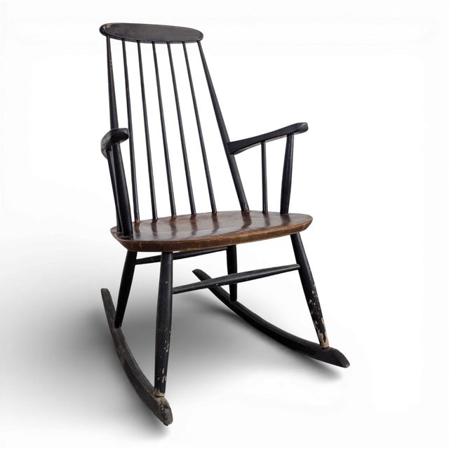 Rocking Chair in Teak by Ilmari Tapiovara for Asko For Sale