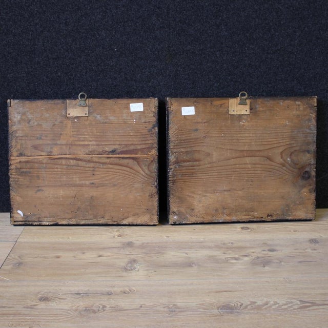 Glass Unknown, Bacchanal of Cherubs and Satyrs, 1680, Oil & Glass, Set of 2 For Sale - Image 7 of 16