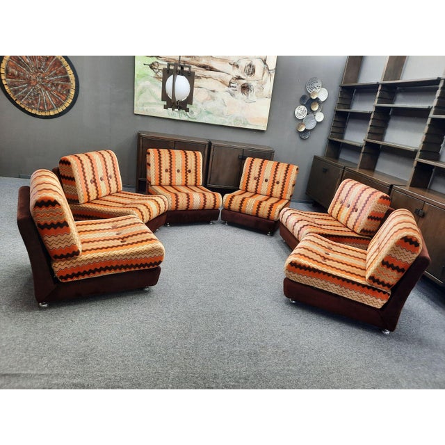 Mid-Century Modern Pop Art Modular Seating Set, 1970s, Set of 6 For Sale - Image 3 of 18