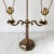 Mid 20th Century Vintage Brass Double Arm Candlestick Table Lamp For Sale - Image 5 of 12