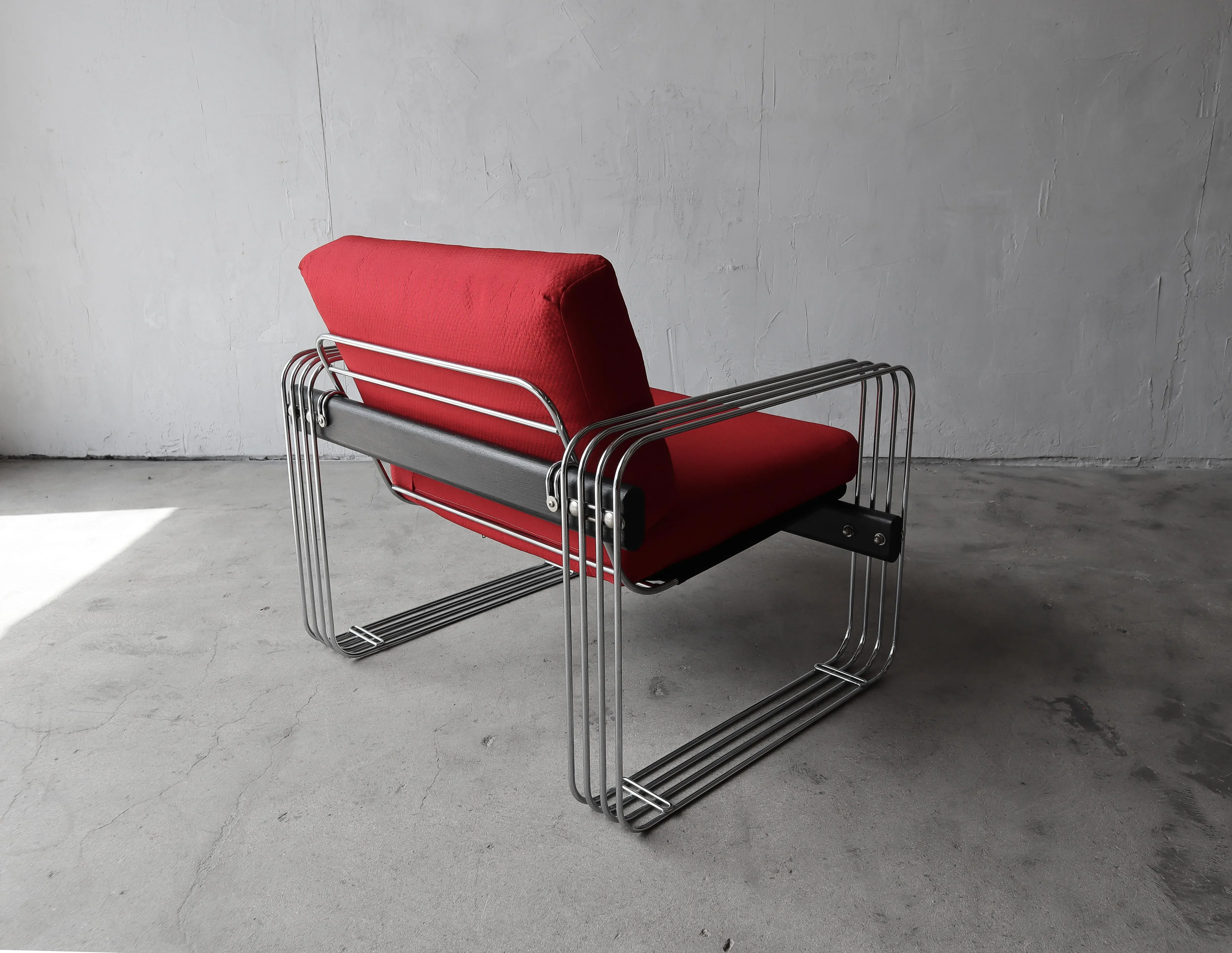 Mid Century Chrome Rod Lounge Chair by Heinz Meier | Chairish
