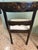 Wood Late 20th Century Pair of Anglo-Indian Style Ebonized & Gilt Ram's Head Klismos Chairs With Floral Penwork For Sale - Image 7 of 7