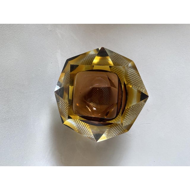 Sommerso Faceted Murano Glass Ashtray attributed to Flavio Poli, Italy, 1960s For Sale - Image 6 of 9