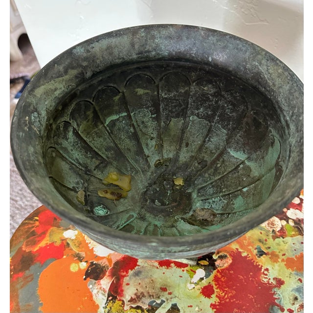 2000 - 2009 Vintage Indian Patina Planter For Sale - Image 5 of 6