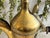 Large Antique Hand Crafted Arabian Dallah Coffee Urn 16" Middle Eastern Brass Plated Coffee Pot Hinged Lid Hand Woven Leather Handle Worn For Sale - Image 4 of 15