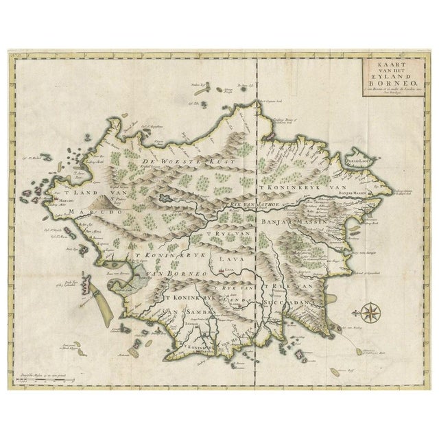 Antique map titled 'Map of the Island of Borneo'. Original antique map of the island of Borneo. Published 1724-1726 by...