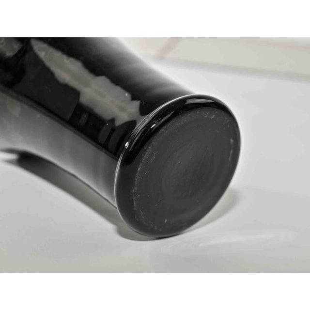 Italian Black Ceramic Vase in Marble, 1970s For Sale - Image 4 of 5