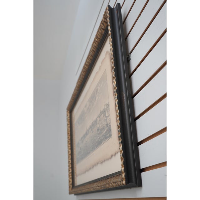 Age: Approx: 150 Years Old Details: Weathered Paper Brooklyn Heights Custom Framed & Mounted Relief Mounted & Finely...