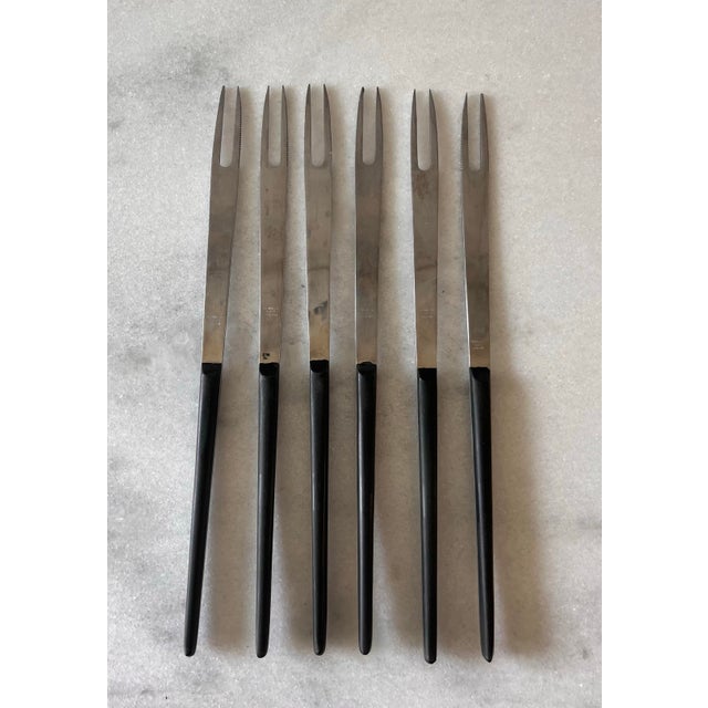 6 Piece Vintage Stainless Steel Fondue Forks For Sale - Image 4 of 9