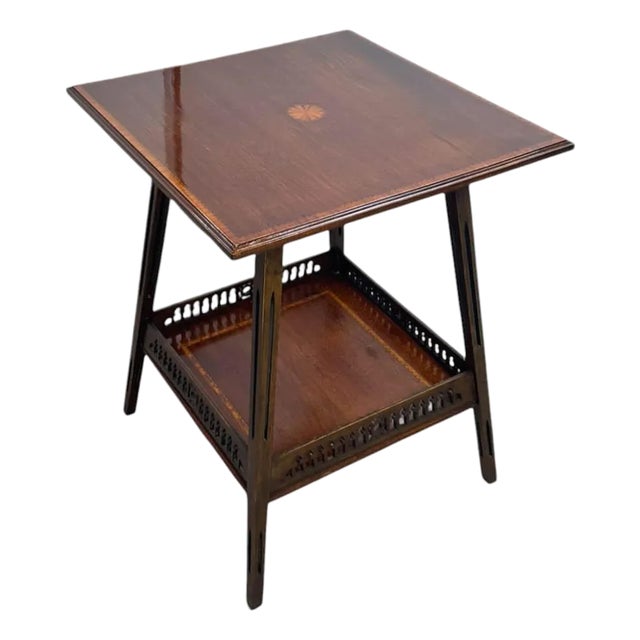 Aesthetic Movement Mahogany Inlaid Occasional/Side Table For Sale