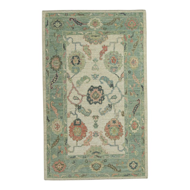 Turkish Oushak Rug 3'11" x 6'4" #20315 For Sale