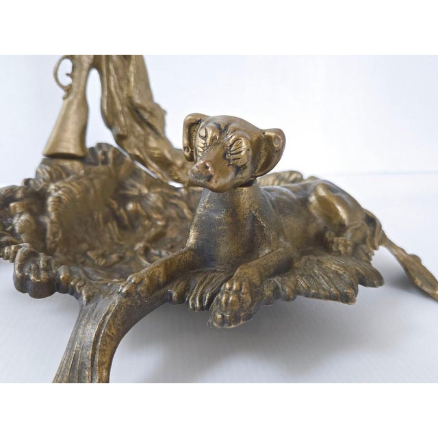 Vintage Hunting Scene Umbrella Stand in Gilded Brass, 1950s For Sale - Image 6 of 11