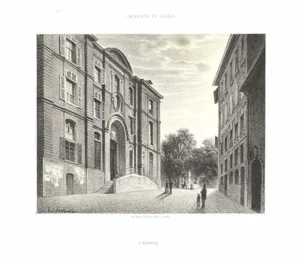 Antonio Fontanesi, Interieur de Geneve L'hopital, 1854, Lithograph