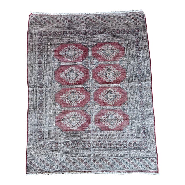 Vintage Turkish Wool Rug 48" X 63" For Sale