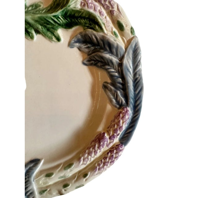 French French Majolica Asparagus Plate For Sale - Image 3 of 6