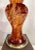 Vintage Mid-Century Tony Duquette Style French Red and Gold Leaf Lucite Table Lamps on Marble Bases - A Pair For Sale In Mobile - Image 6 of 12