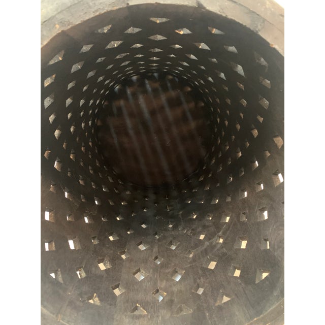 Wood Boho Chic Lattice Side Table For Sale - Image 7 of 10