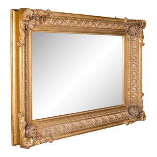 1970s Large Vintage Renaissance Revival Wall Mirror, Continental, Giltwood, Decorative For Sale