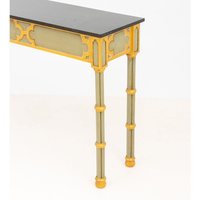 Gothic Style Green Painted Console Table For Sale In New York - Image 6 of 8