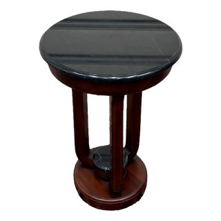 Art Deco Side Table with Marble Top For Sale