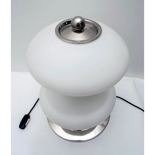 Mid-Century Italian Steel & Murano Glass Table Lamp from Mazzega, 1960s For Sale - Image 6 of 11