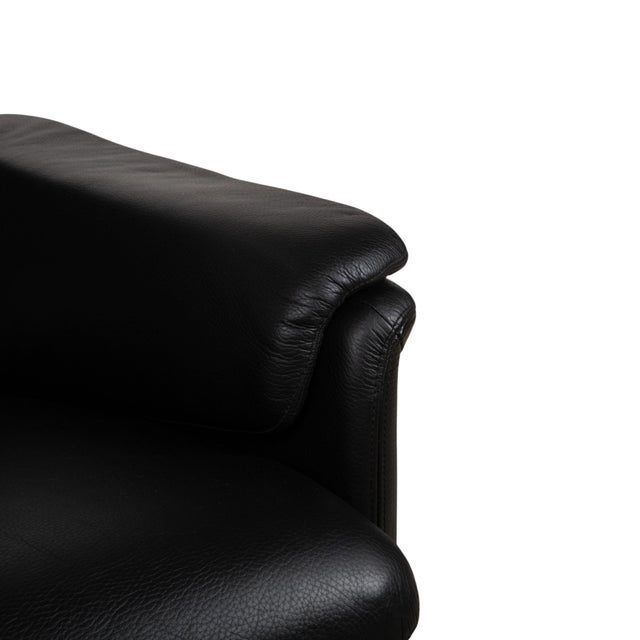 Black Lugano Three-Seater Sofa in Leather from Erpo For Sale - Image 8 of 18